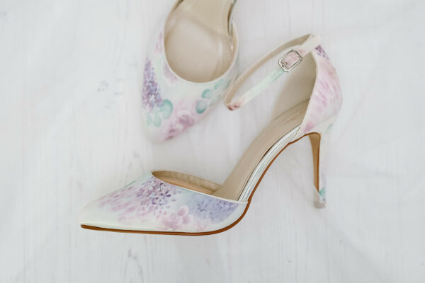 Pastel bespoke wedding shoes