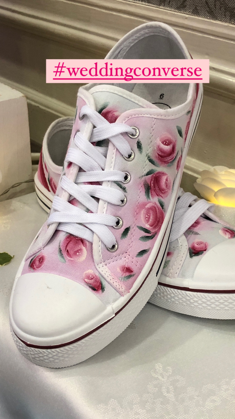 Pink converse online wedding shoes